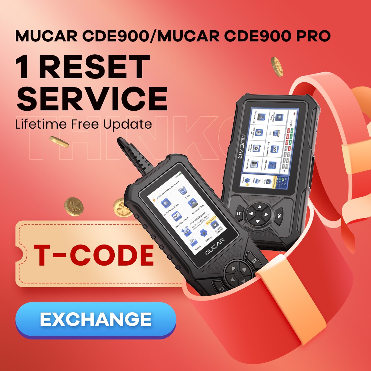 MUCAR CDE900/CDE900 PRO T-code 1 Rest Function